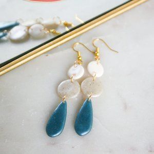 Vintage Inspired Drop Earrings- London Blue Topaz